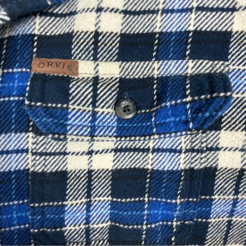 Men's Orvis 100% Cotton‎ Flannel Plaid Shirt Jacket Large - Picture 12 of 14